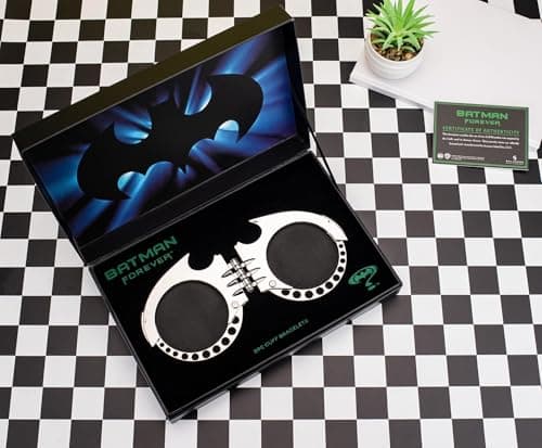 SalesOne DC Batman Forever Bat Cuffs Bracelet Replica Collector's Box Set | Jewelry For Cosplay, Display, and Everyday Wear