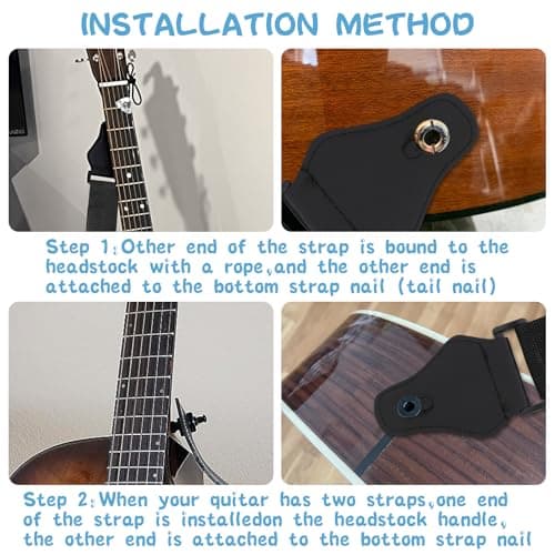 zenjarigily Guitar Strap with 3 Pick Holders, Includes 6 Guitar Picks and a pick box- Adjustable for Acoustic Electric Guitar