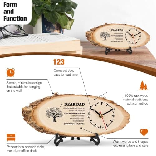 BeauGift Dad Gifts, Wooden Clock Gifts for Daddy from Daughter Son Kids, Dad Birthday Gift Idea for Papa Who Wants Nothing, Christmas from Child to My Dad