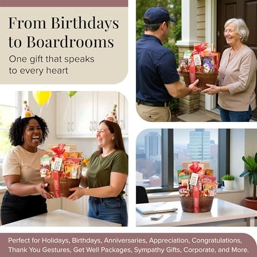 Broadway Basketeers Birthday Gift Basket – Gourmet Snacks & Sweet Treat Box with Cookies, Candy, Chocolates & more - Food Gift Basket for Women, Men & Families - Happy Birthday Surprise Box, Kosher