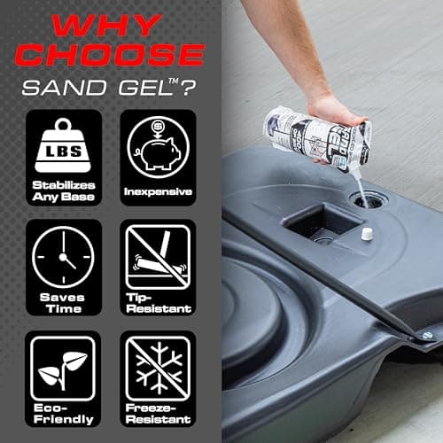 GoSports Sand Gel Weighted Base Filler for Indoor/Outdoor Basketball Hoops, Umbrella Bases, & More - 16 oz, Just Add Water