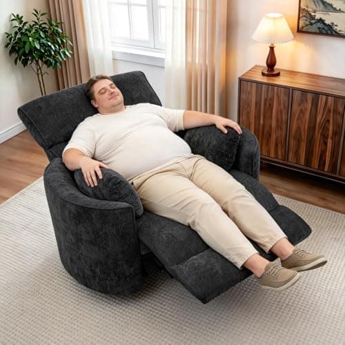 450lbs Oversized Power Recliner Chair, 53" Extra Wide Electric Recliner for Big and Tall Adults, Single Sofa with USB & Type-C Ports, Pillows, Chair for Living Room, Bedroom, Office (Black)