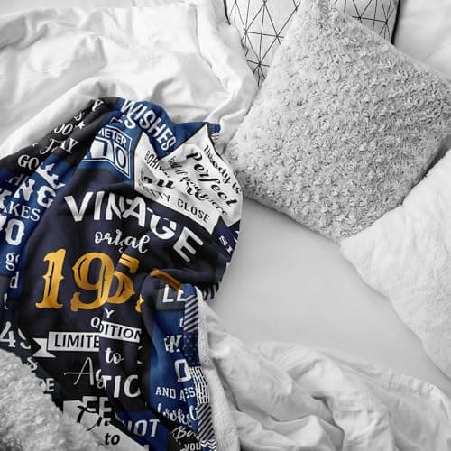 Ryubein 70th Birthday Gifts for Men, 70 Year Old Birthday Gifts for Men, Best Gifts for 70 Year Old Man, 1955 Birthday Gifts for Man, 70th Birthday Decorations Ideas Present Throw Blanket 50" X 60"