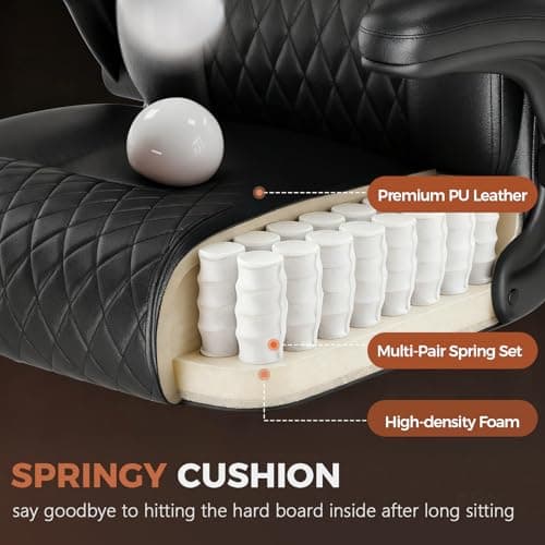 COMHOMA Leather Office Chair Ergonomic Computer Gaming Chair with Comfy Back Support, Executive Mid-Back,Small Gmaing Chair with Adjustable Armrests, for Short People Use, Rolling Swivel for Adults