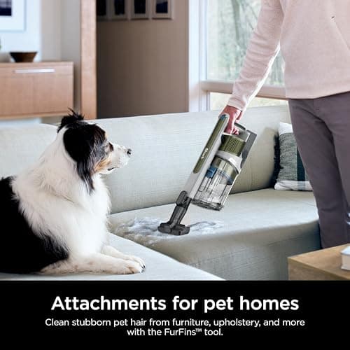 Shark PowerPro Flex Pet Plus Cordless Vacuum, FloorDetect Technology, MultiFLEX Wand, HEPA Filter, for Carpets & Hard Floors, Up to 50-Minute Runtime, Powerful Pet Hair Pickup, Olive, IZ387H