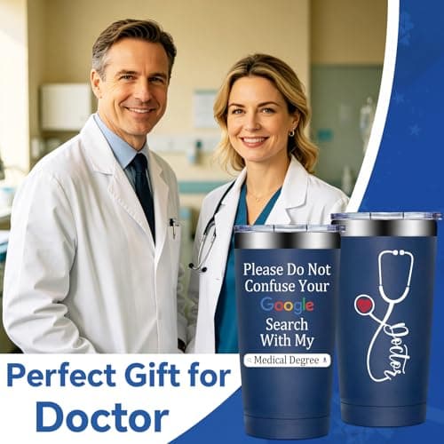 Christmas, Appreciation, Doctors Day Gifts for Doctors, MD, Residency, Physician - Funny Gift for Doctor Male, Female BIRGILT Doctor Gifts for Men, Women - 20 oz Medical Degree Tumbler Cup B0GWWGFWZD
