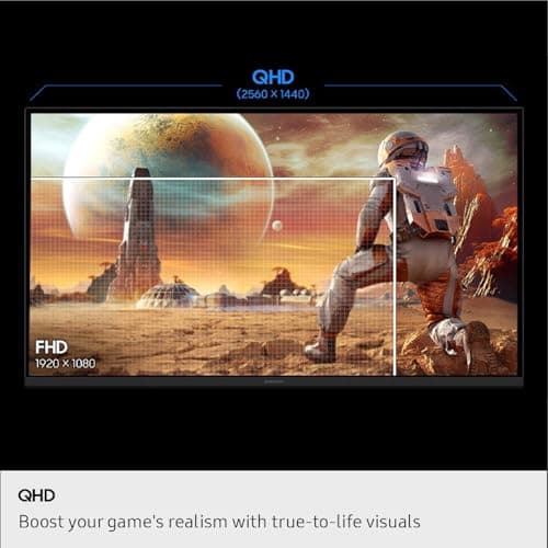 Samsung 32” Odyssey G5 G50F QHD Resolution Gaming Monitor, 180Hz Refresh Rate, Fast IPS Panel, HDR10, NVIDIA G-Sync Compatible, 1ms Response Time (GtG), AMD FreeSync™, Adjustable Stand, LS32FG502ENXZA