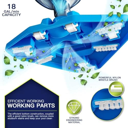 Cordless Handheld Pool Vacuum with Telescopic Pole, Rechargeable Hot Tub SPA Vacuum, 18GPM Powerful Suction, 60Min Runtime, Pools up to 88", Portable Pool Cleaner for Above Ground/Inground Pools