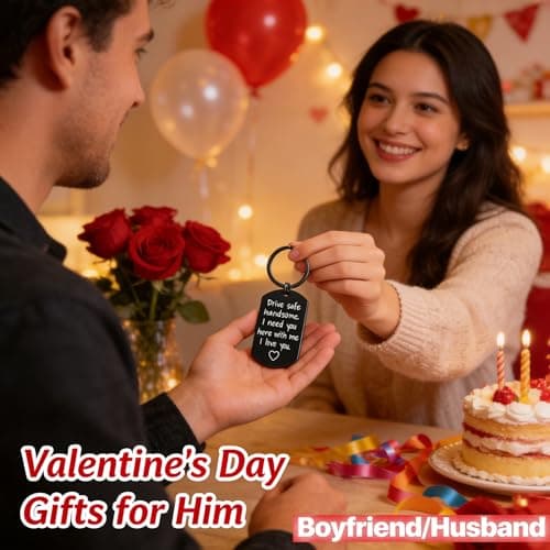 iWenSheng Drive Safe Keychain for Boyfriend - Drive Safe Handsome I Need You Here With Me Keyring Birthday Valentine’s Day Gifts for Him Boyfriend Husband Gifts