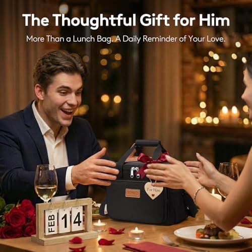 Lifewit Medium Lunch Bag Insulated Lunch Box Soft Cooler Cooling Tote for Adult Men Women, Black 12-Can (9L)