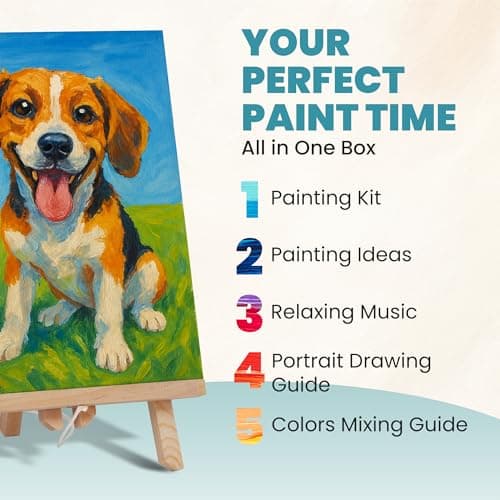 Set of 2 Beginner Painting Kit for Date Night Crafts with Canvas, Easels, Brushes, Acrylic Paint - Family & Couple Art Set 2 Painting Kits for Couples' Date Night, Sip and Paint Kit for Adults B0DTB5Y32H