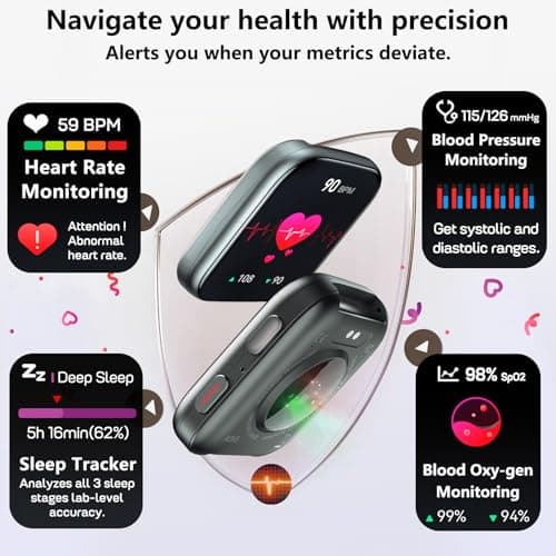 MorePro Health Fitness Tracker with 24/7 Heart Rate/Blood Pressure Monitor, Blood Oxy-gen/Sleep Tracking, 120+ Sports Activity Tracker, Smart Watch (Make/Answer Call) with Step Counter for Women Men