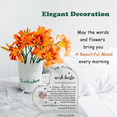 Work Bestie Christmas Gifts for Women Coworker Friends, From Coworkers to Friends Gift for Birthday Retirement Farewell Thanksgiving Day Mothers Day, Funny Work Bestie Definition Signs for Favorite Friend At Work