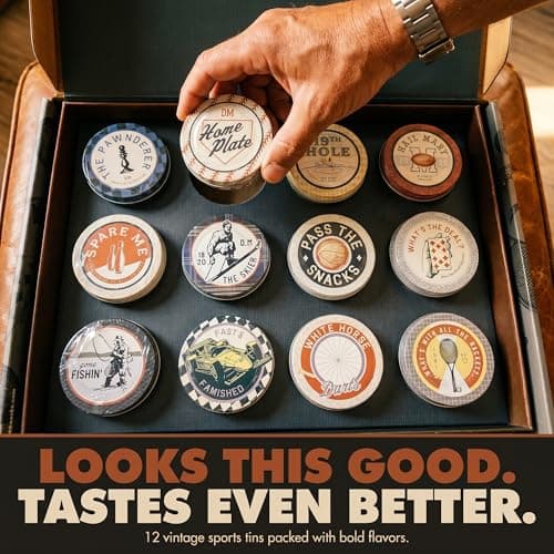 Snack Box Gift Basket, Birthday Gift for Men, Food Care Package, Unique Tins of Assorted Nuts, Snacks in Stunning Case - Treat for Men, Women, Dad, Friends, Family
