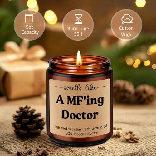 Med School Appreciation, Acceptance, Christmas, Residency Graduation Gifts for Doctors Female, Male Future Surgeon, Best Dr. Miracu Candle, Doctor Gifts for Women Men, Funny Cool Medical Student Gifts B0CYGZPW3N