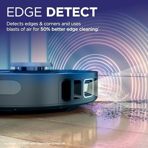 Shark PowerDetect Self-Empty Robot Vacuum with NeverStuck Technology, Auto Deep-Clean Carpets & Hardfloors, 30 Day Capacity HEPA Bagless Base, for Pet Hair, WiFi Black, AV2820S