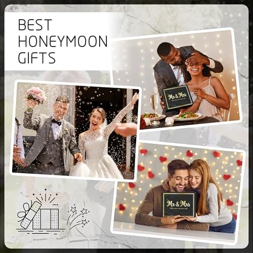 Jumway Wedding Gifts Basket, Gifts for Bridal Shower Engagement Wedding and Married Couples Anniversary - Tote Bag Ceramic Marble Coffee Mugs Gift Set Black B0GWR74CJC