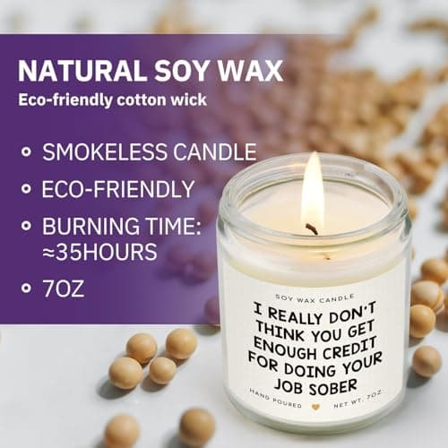 Birthday, Leaving Farewell Gifts for Coworkers, Work Bestie, Manager - Handmade Lavender Scent Natural Soy Wax Candle 7oz SteadStyle Bosses Day Gifts for Women Men, Best Boss Gifts for Boss Lady B0FDB3T8TS