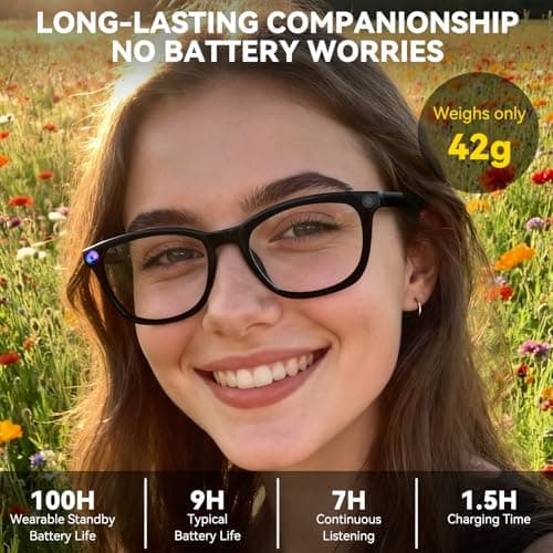 2026 AI Smart Glasses with Camera,8MP HD Video Recording Camera Glasses,Voice Control,Object Recognition,Real-Time Translation,Smart Sunglasses with Bluetooth Call,for Travel, Conferences & Vlogging