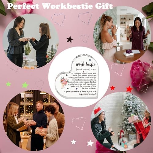 Work Bestie Christmas Gifts for Women Coworker Friends, From Coworkers to Friends Gift for Birthday Retirement Farewell Thanksgiving Day Mothers Day, Funny Work Bestie Definition Signs for Favorite Friend At Work