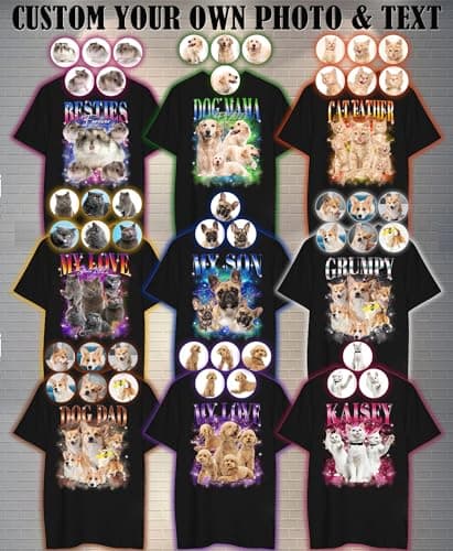 Custom Photo Bootleg Rap Shirt with Girlfriend's Face for Boyfriend - Vintage Graphic Shirt for Men