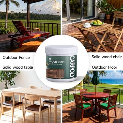 Wood Stain,16oz Teak Wood Stain & Sealer in One, Water Based|Fast Drying|Non-Toxic|Low Ddor|Waterproof, for Indoor and Outdoor Furniture, Multiple Finishes(with Tools)
