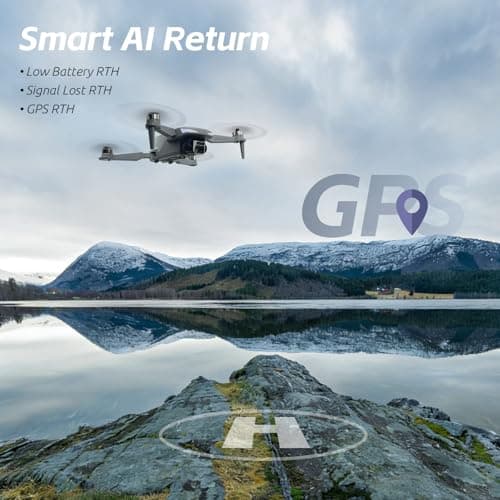 GPS Drone with EIS 4K Camera, RC Drones with 4.5 inch HD Screen on Controller, Auto Return, 3 Batteries for 90 min Flight Time, 3280 FT Long Control Range Transmission, Circle Fly and Follow Me Mode, Foldable Quadcopter for Beginner, Under 249g