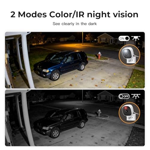 2K Cameras for Home Security,Indoor/Outdoor for Baby/Elder/Pet Monitoring with Phone app,Wired Plug&Play,Color Night Vision,2-Way Audio & 24/7 Recording,Support 128G Card ( Not Included),2-Pack