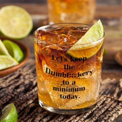 Ithmahco Funny Whiskey Gifts for Men, Funny Whiskey Glasses Bourbon Gifts for Men Women Boyfriend, Christmas Birthday Gift for Dad Husband Daddy, Alcohol Boss Gift for Men Coworker