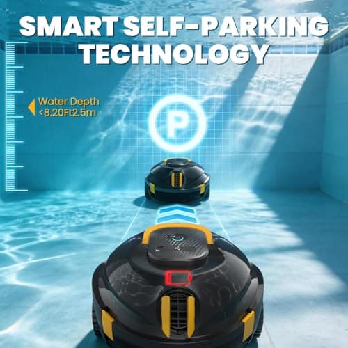 Y20 Robotic Pool Cleaner, Cordless Pool Vacuum for Above Ground & Inground Flat Pools with Dual Motors, 120 Min Runtime, Auto-Parking, Powerful Pool Vacuum Robot for Up to 1100 Sq.Ft