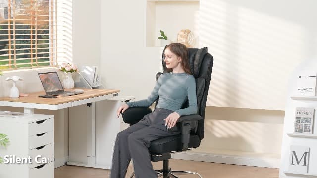 GTPLAYER Big and Tall Office Chair Wide Ergonomic Gaming Chair with Deluxe Embossing Designed Leather with Foot Rest,150°Reclining Adjustable Soft Armrests Pocket Spring Back Support and Pillow