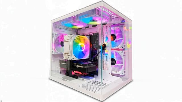 suevery Desktop Computers,32G RAM,1TB NVMe SSD,Core i5-12400F,RTX 3050 6G,Prebuilt Gaming PC,Tower Computer Gamer,Work,VR,4K,Home and Business WiFi 6 White