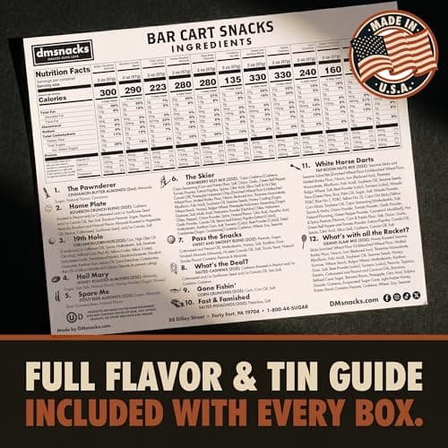 Snack Box Gift Basket, Birthday Gift for Men, Food Care Package, Unique Tins of Assorted Nuts, Snacks in Stunning Case - Treat for Men, Women, Dad, Friends, Family