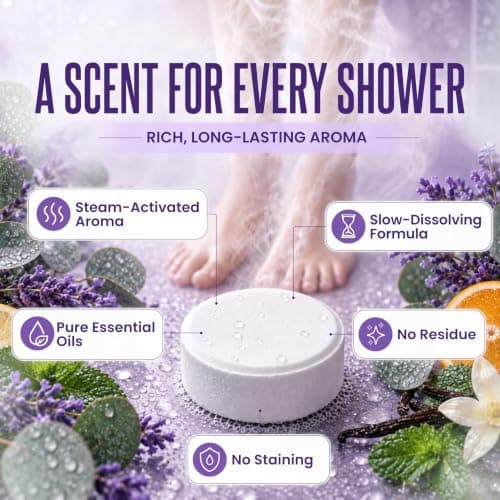 Cleverfy Shower Steamers Aromatherapy for Women and Men – Self-Care Shower Bombs for Stress Relief and Relaxation – 6 Tablets