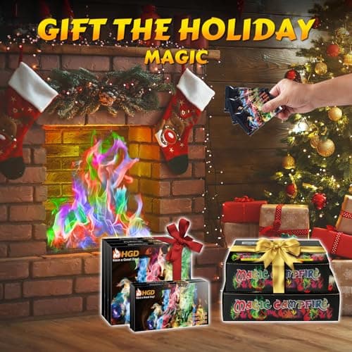 HGD (6 Pack) Magic Campfire Fire Color Changing Packets for Fire Pit, Indoor/Outdoor Fireplace, Bonfire - Rainbow Magical Flame, Camping Accessory, Compatible with Wood B0CHDSB1HB
