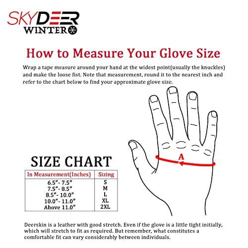SKYDEER Super Soft and Warm Winter Gloves with Deersplit Leather Suede and 3M Thinsulate Insulation for Cold Weather SD5176T