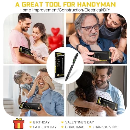 Father’s Day Gifts for Dad – 9-in-1 Multi-Tool Pen with Engraved Keychain, Unique Dad Gifts from Daughter Son Wife – Birthday Gift for Men Who Have Everything, Handy Gadgets for Husband & Grandpa