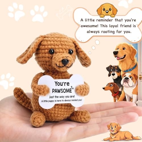 Birthday White Elephant Christmas Stocking Stuffers Ornament Mini Cool Stuff Things Emotional Positive Desk Decor Accessories Funny Dog Gifts for Women Men Girls Boys Small Cute Stuffed Animals Plush B0FNRPB45N