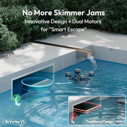 (2026 Upgrade) BUBLUE BuVortex V5 Pool Skimmer Robot,Pool Surface Skimmer Robot with App Control,5L Filter,Dual Cleaning Modes,AI Navigation,Ideal for In-Ground & Above-Ground Pools,Dark Gray