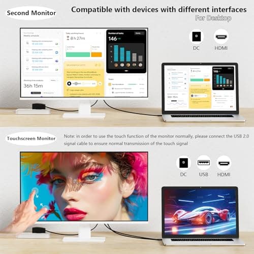 Touchscreen Monitor 2K 27 Inch IPS Gaming 100Hz, 10-Point Touch QHD 2560x1440 PC Display, HDMI VGA USBC Computer Monitor, Built-in Speakers, White