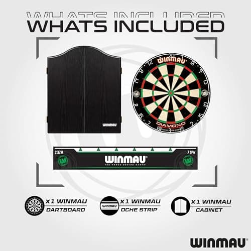 Winmau Diamond Plus Dart Board - Surround Set | Cabinet Set | Dartboard - Professional Darts Accessories - Variety of Options