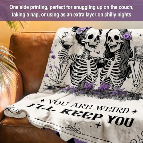 Gothic Best Friend Blanket,Gothic Funny Gift for Sister,Besties, BFFs, and Weird Friends,60"x50" Best Friend Birthday Gifts for Women,Best Friend Blanket Gifts for Women B0GSQN1SP4