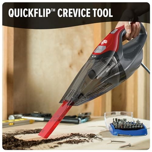 Dirt Devil Scorpion Plus Handheld Vacuum Cleaner, Powerful Suction, Lightweight, Includes Pivoting Stair and Upholstery Tool, Crevice Tool, Corded Portable Vacuum Cleaner