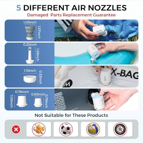 FLEXTAILGEAR Portable Air Pump for Inflatables, 2.82oz Classic Tiny Air Pump, Rechargeable Electric Air Pump to Inflate Deflate for Camping Gear Pool Floats Air Mattress Vacuum Storage Bags