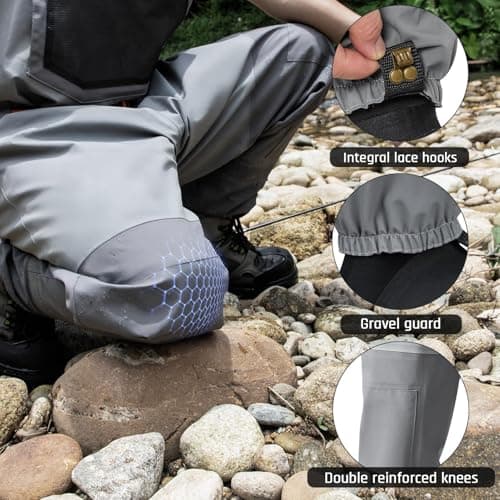 Hunthor Fishing Waders for Men Waterproof Breathable Chest Wader with Insulated Stockingfoot for Fly Fishing, Hunting, Wading