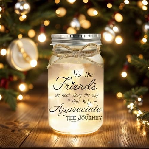 Birthday Gifts for Women Friendship, Mason Jar Night Lights for Friend, Thankgiving Christmas Gifts for Women, Suitable for Home Office Table Stands