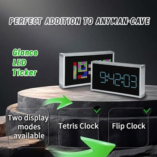 Real-Time Crypto Ticker Bitcoin Stock Ticker Monitor Display Digital Clock Weather, Temperature, Humidity, 64 * 32 Pixel Screen