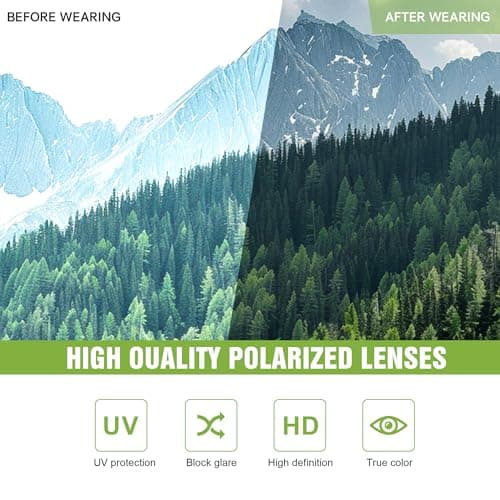 Foliful 3 Pack Polarized Sports Sunglasses for Men, Mens Sunglasses Wrap Around UV400 Protection for Cycling Fishing Driving