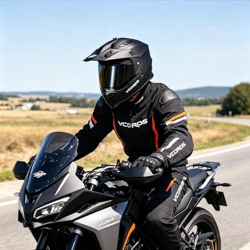 VCOROS Adventure Motorcycle Helmet VS-908 with Visor ATV Dirt Bike Off Road Motocross Full Face Helmet for Adults DOT Approved