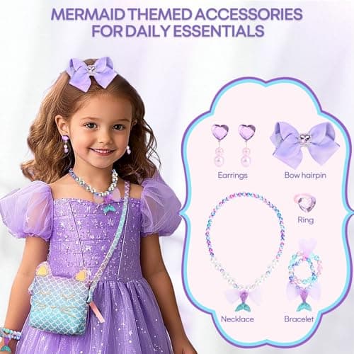 mibasies Purse for Little Girls Dress Up Jewelry Pretend Play Kids Accessories Mermaid Gifts B088M291YT
